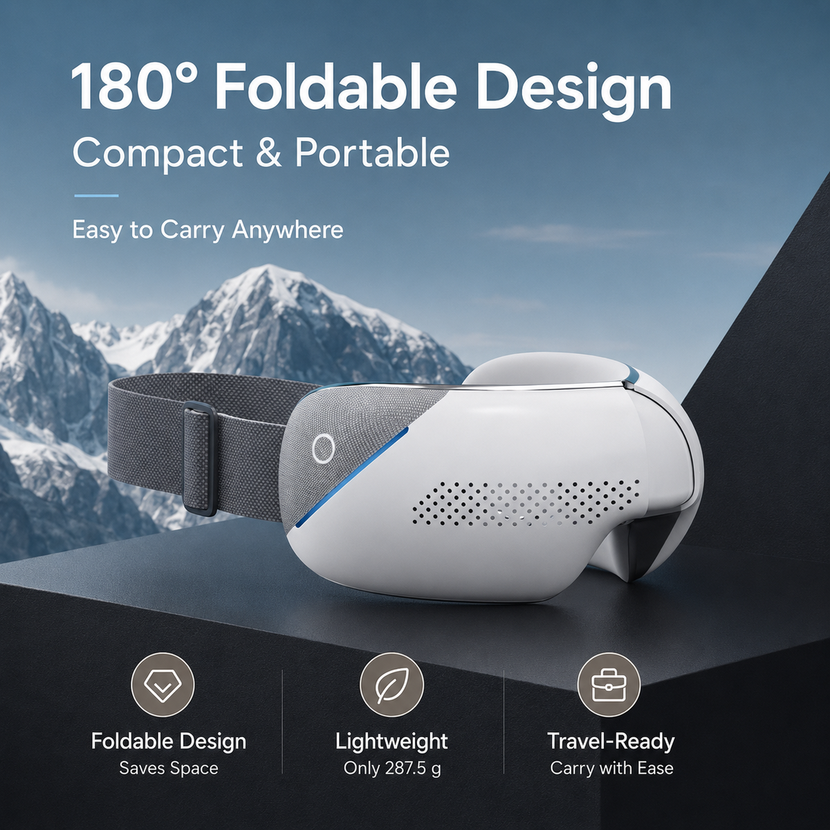 iKyoor Smart Eye Massager with Heat Bluetooth Music Visualized Nice Gift Box Comfort Support