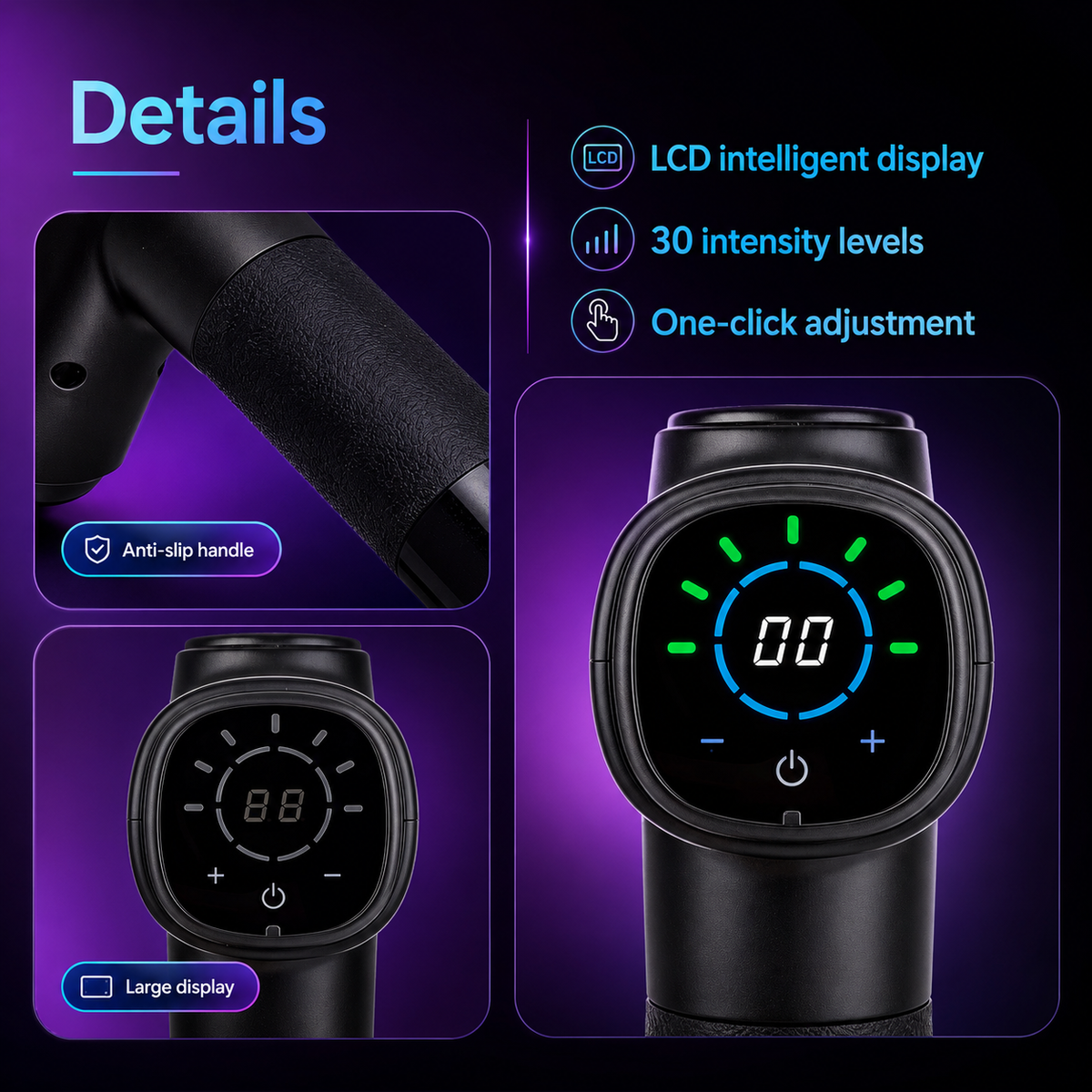 iKyoor 30 Speed Massage Gun Deep Tissue for Athletes Percussion Massager with 20 Heads