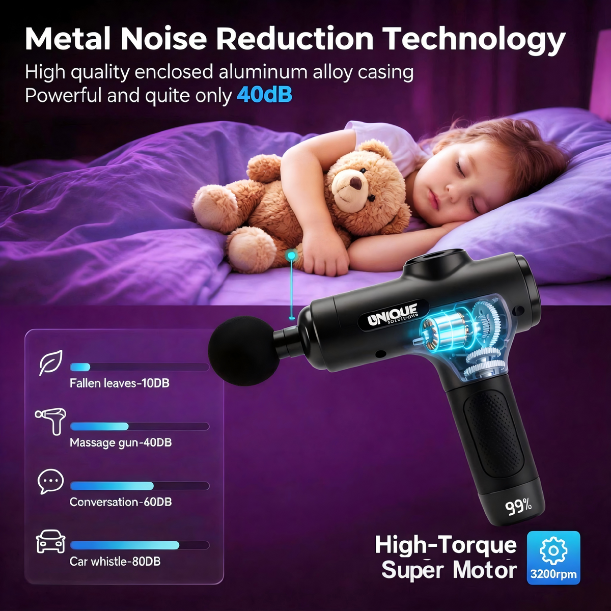 iKyoor 30 Speed Massage Gun Deep Tissue for Athletes Percussion Massager with 20 Heads