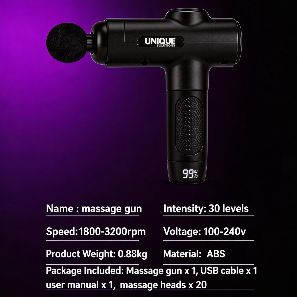 iKyoor 30 Speed Massage Gun Deep Tissue for Athletes Percussion Massager with 20 Heads
