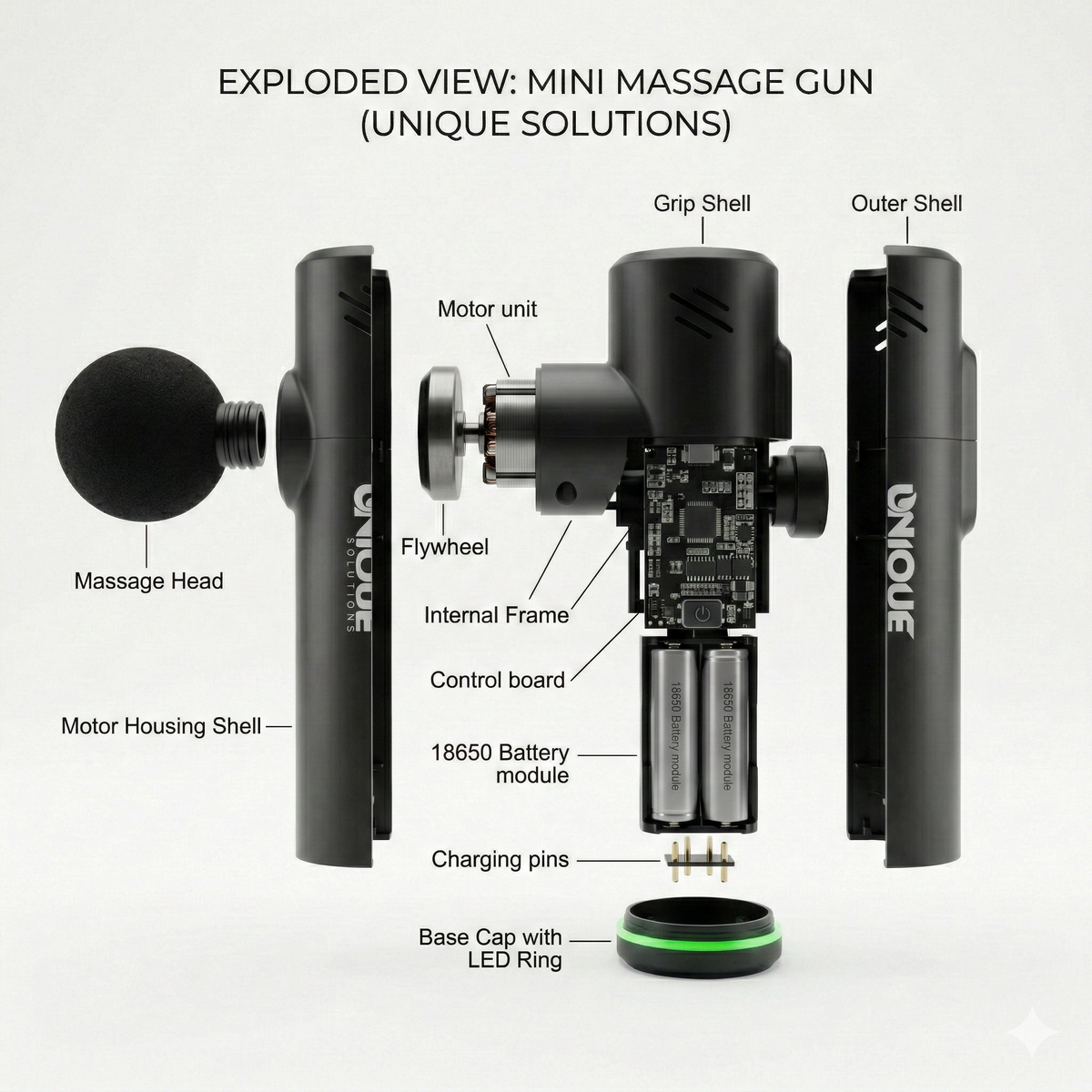 iKyoor Massage Gun 6 Speeds 12 Heads Deep Tissue Brushless Motor Body Muscle Comfort Support