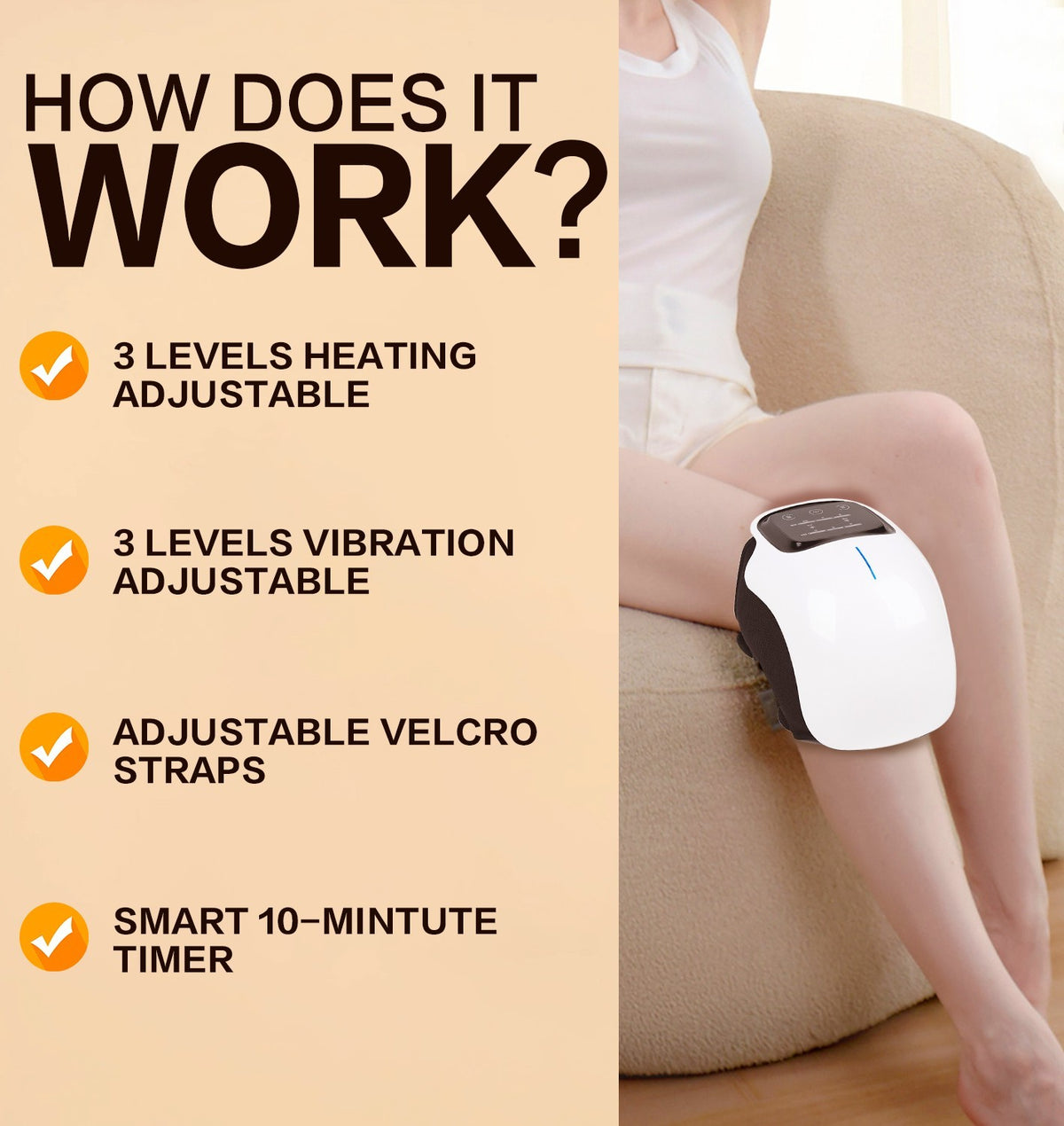 iKyoor Wireless Knee Massager with Heat Vibration Massage LED Screen Infrared Wellness Support