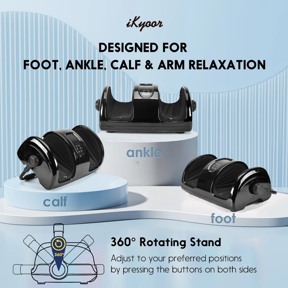 iKyoor Foot Calf Massager Shiatsu Kneading Heated with 360° Adjustable Handle LED Screen