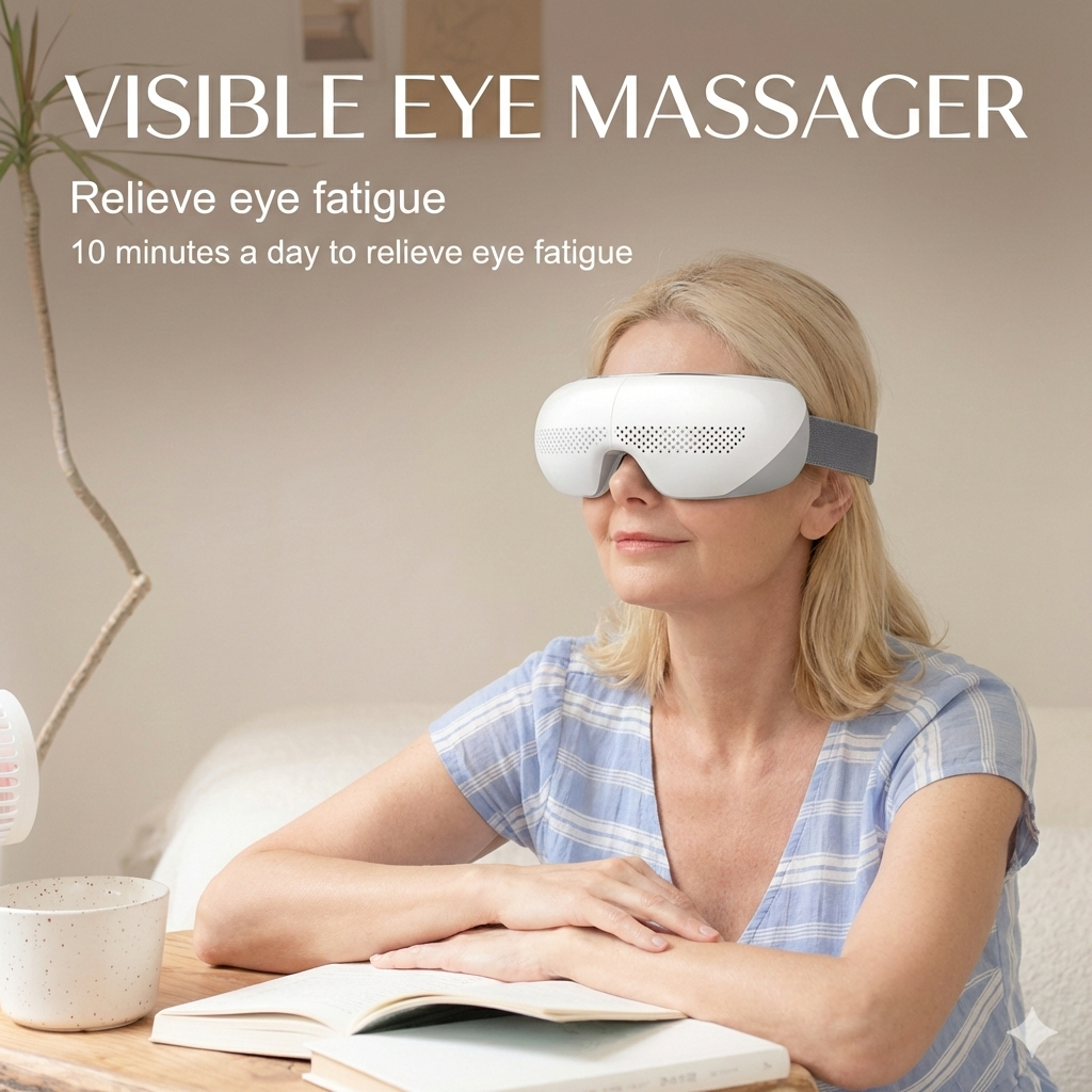 iKyoor Smart Eye Massager with Heat Bluetooth Music Visualized Nice Gift Box Comfort Support