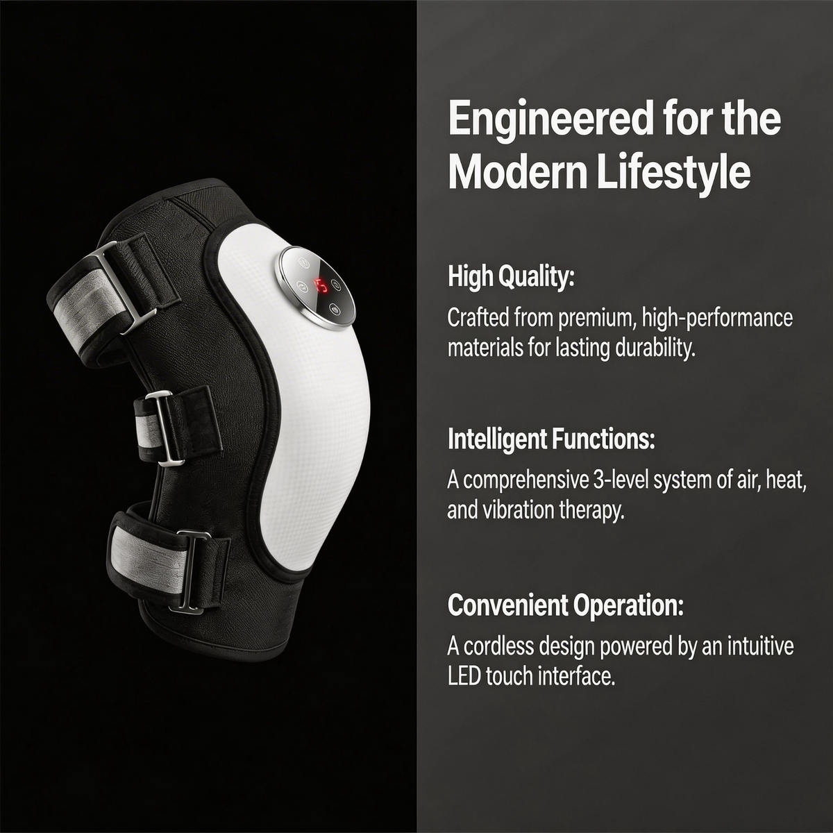 iKyoor Wireless Knee Massager for Comfort Support with Heat and Airbag Wave Compression