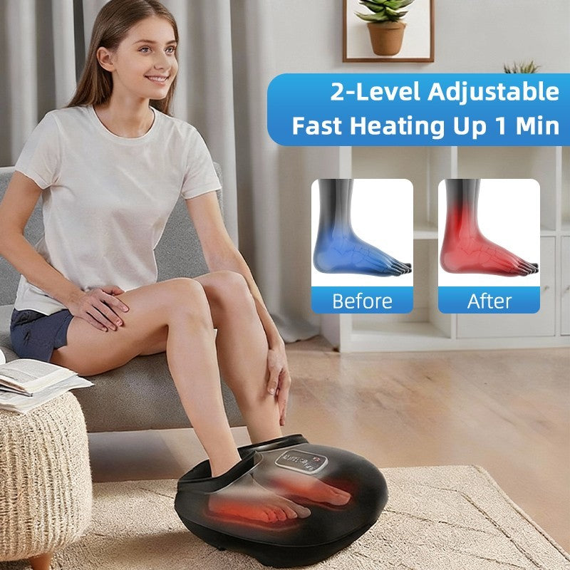 iKyoor Foot Massager Heated Shiatsu Deep Kneading Air Compression