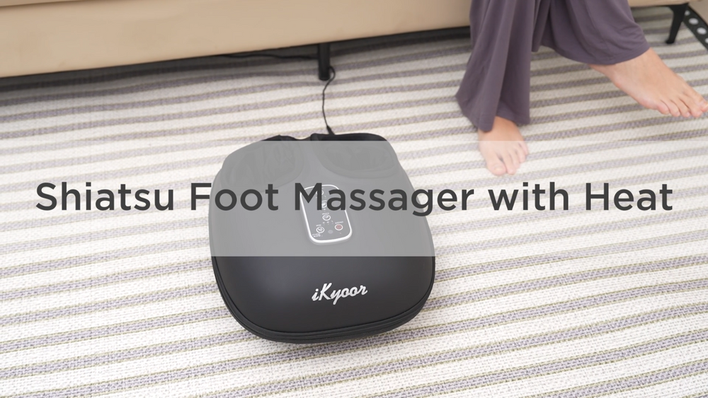 iKyoor Foot Massager Heated Shiatsu Deep Kneading Air Compression