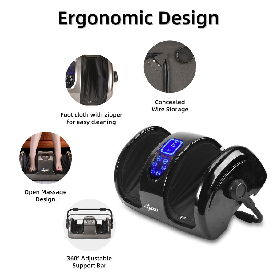 iKyoor FM8017 foot calf massager side view and details